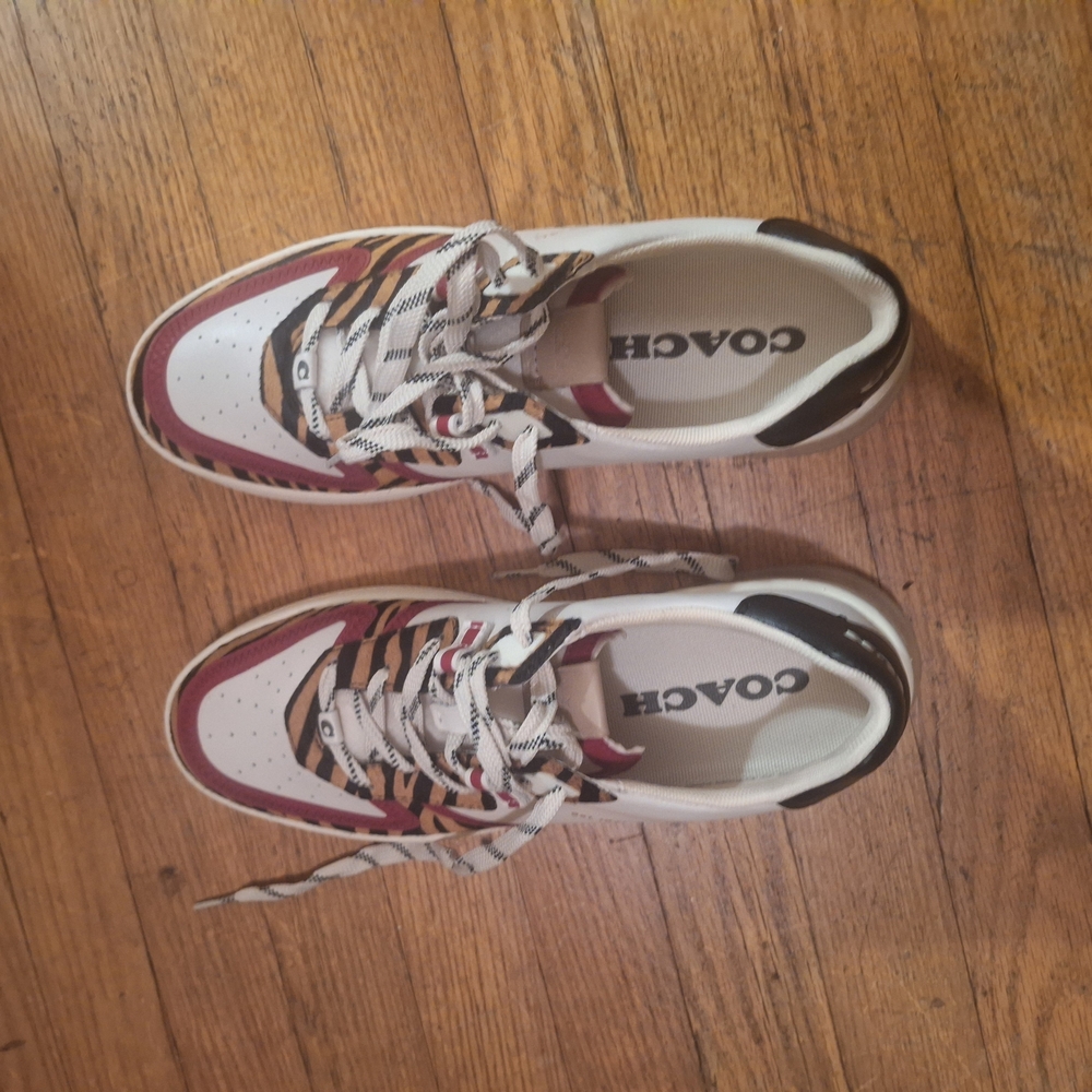 Coach Red and Black Sneakers Classic Athletic Design - Picture 3 of 5